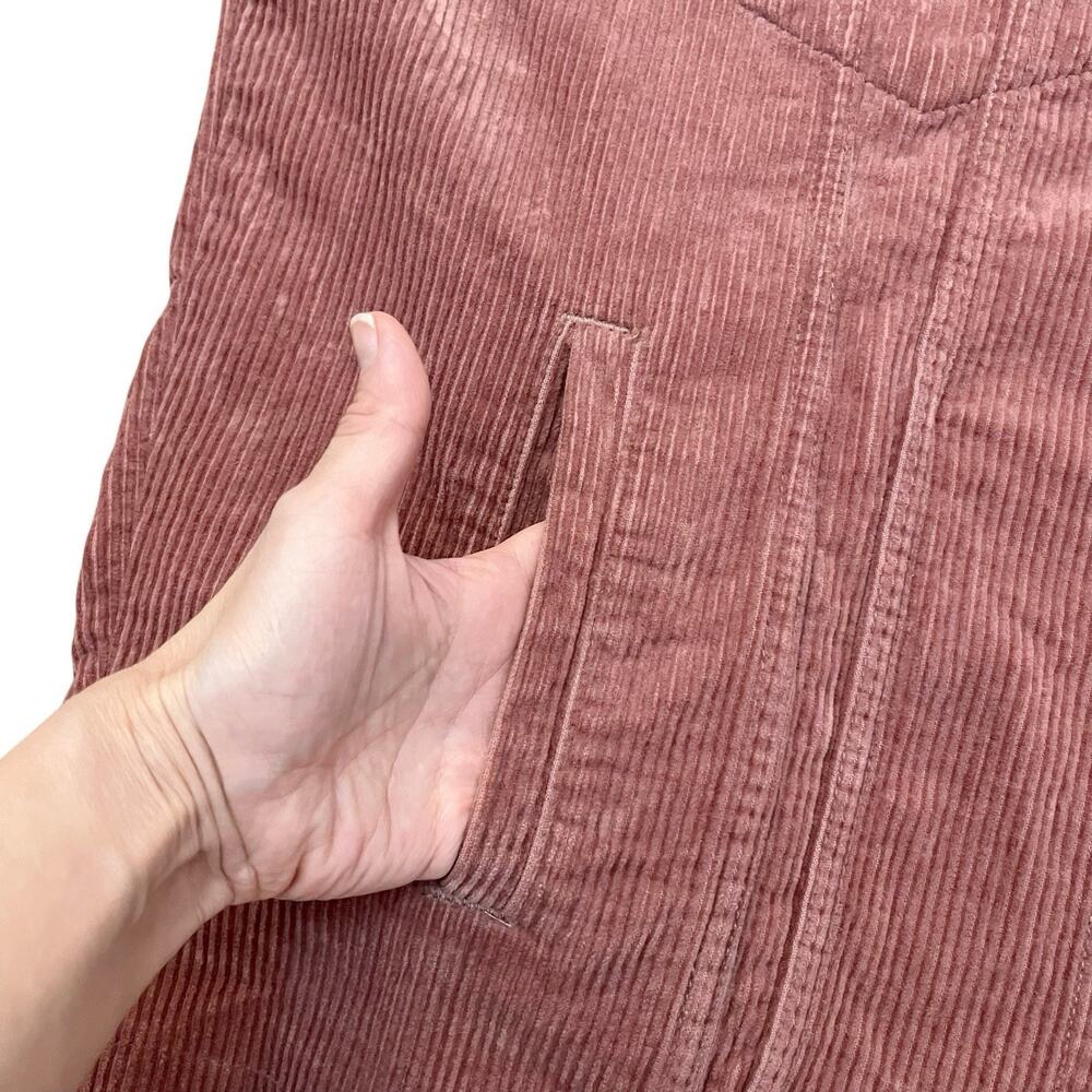 Zara Women’s Corduroy Shacket Medium Pink Frayed … - image 6